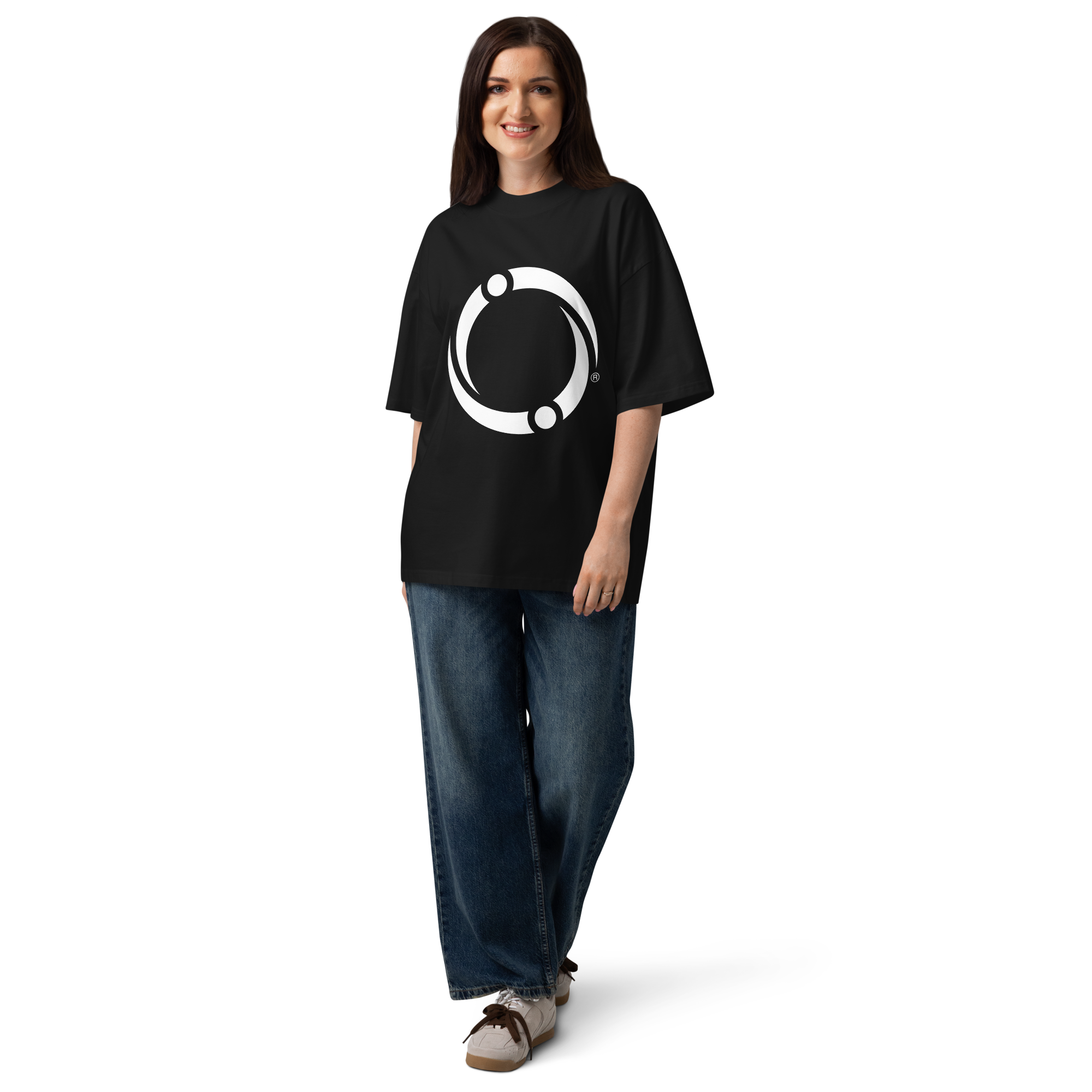 Embrace Forever unisex organic oversized high-neck t-shirt — black
